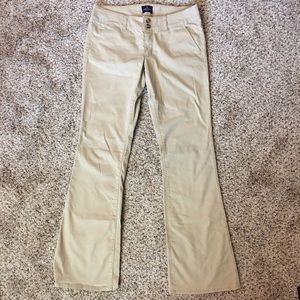 American Eagle Artist Flare Khaki Slacks 8 Long